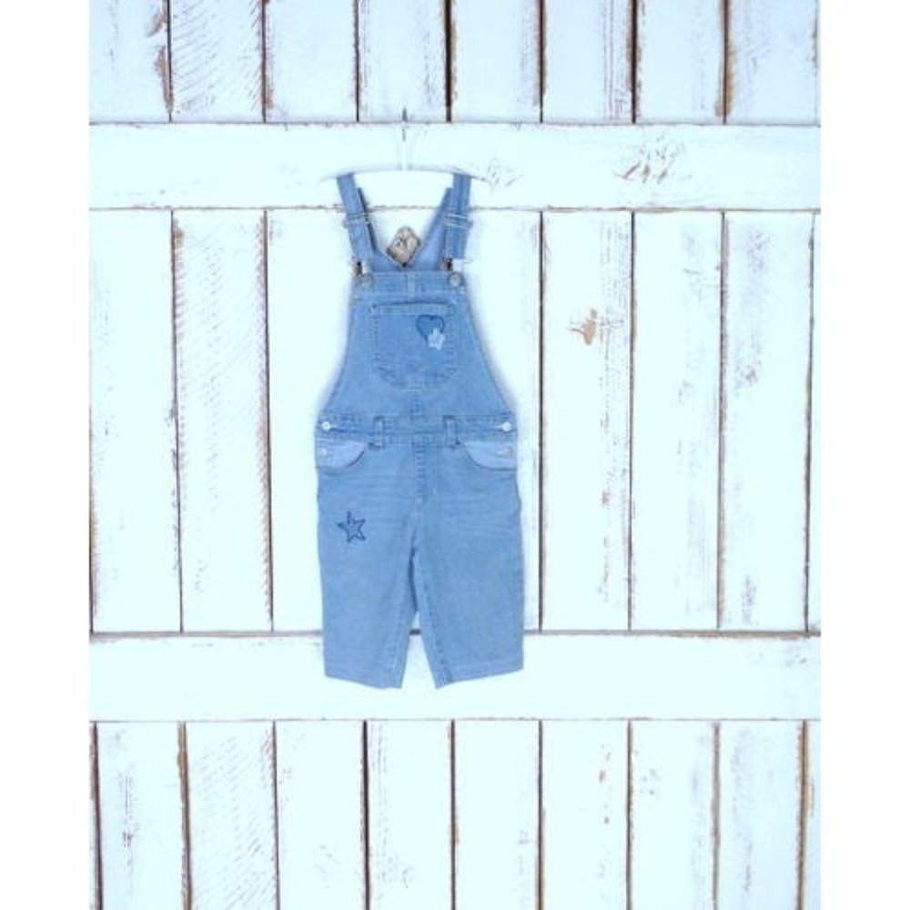 Kids blue jean denim bib overalls - 6x